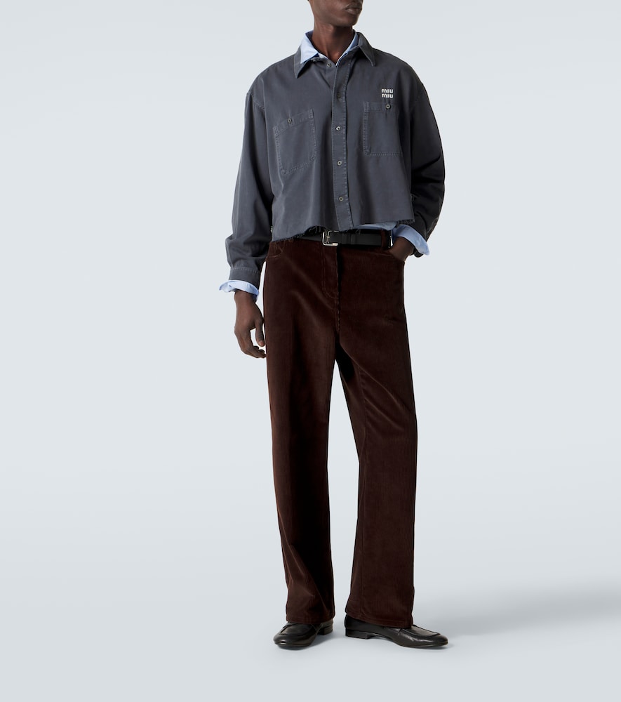  Miu Miu Miu Miu Camisa De Denim Con Logo 