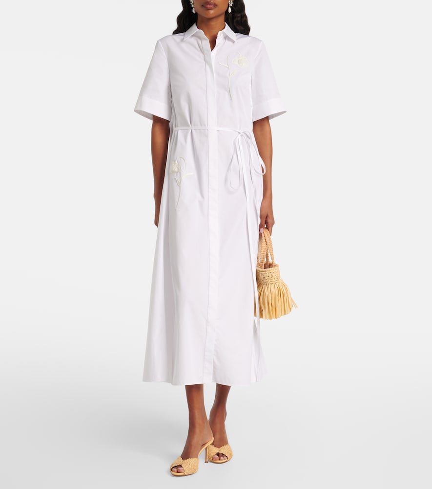Erdem Embroidered cotton poplin shirt dress