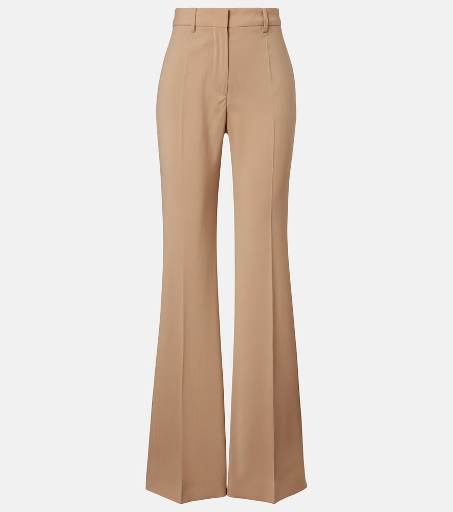 Pantaloni flared in lana vergine