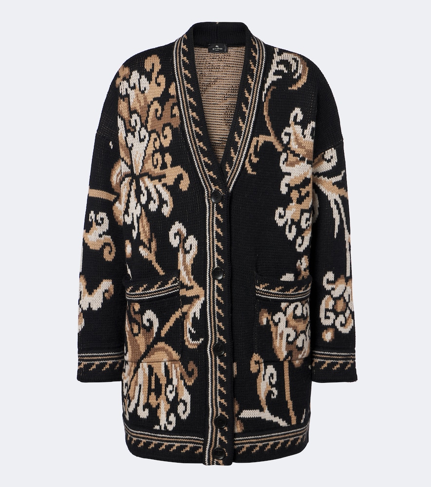 Etro Women's Black Jacquard Wool Cardigan UK Size 12 - Mytheresa