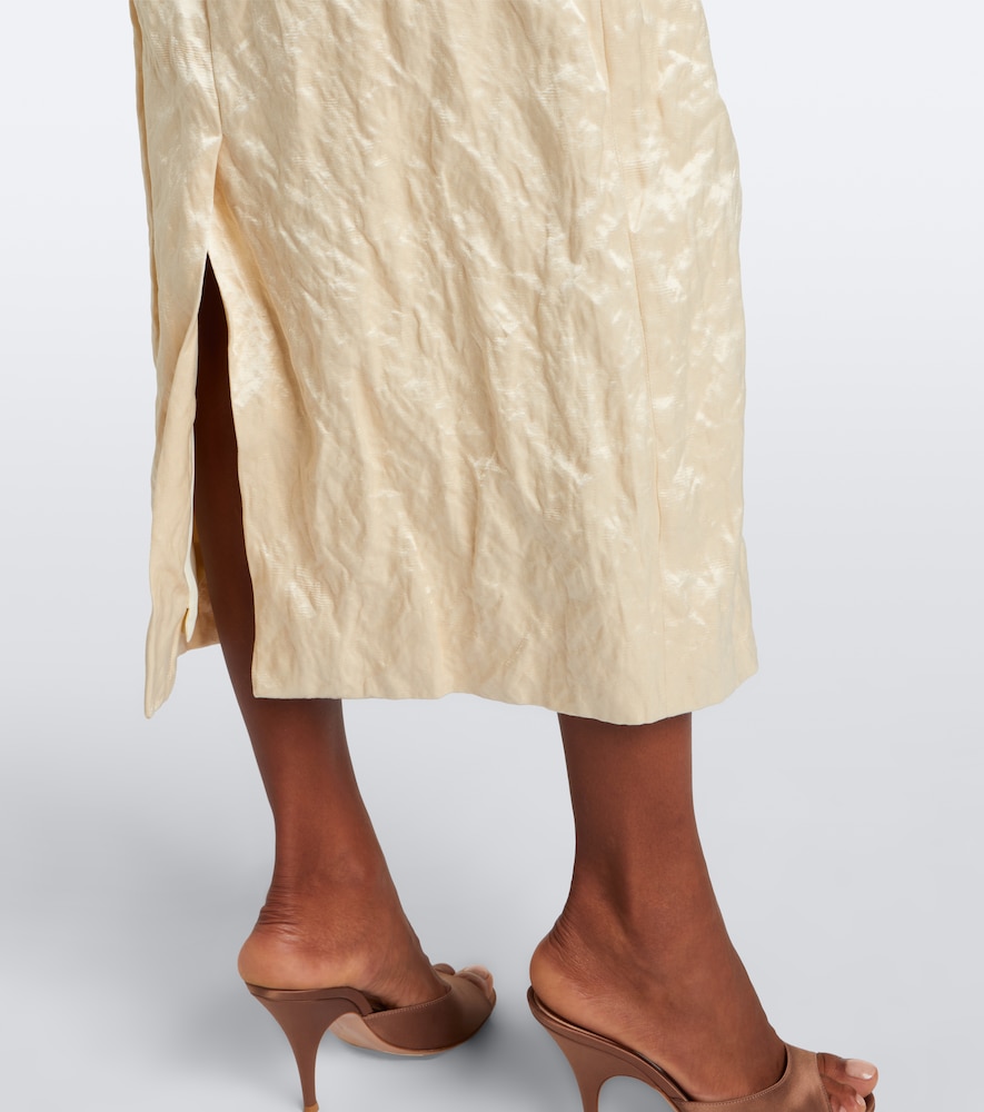 Cotton Blend Midi Skirt