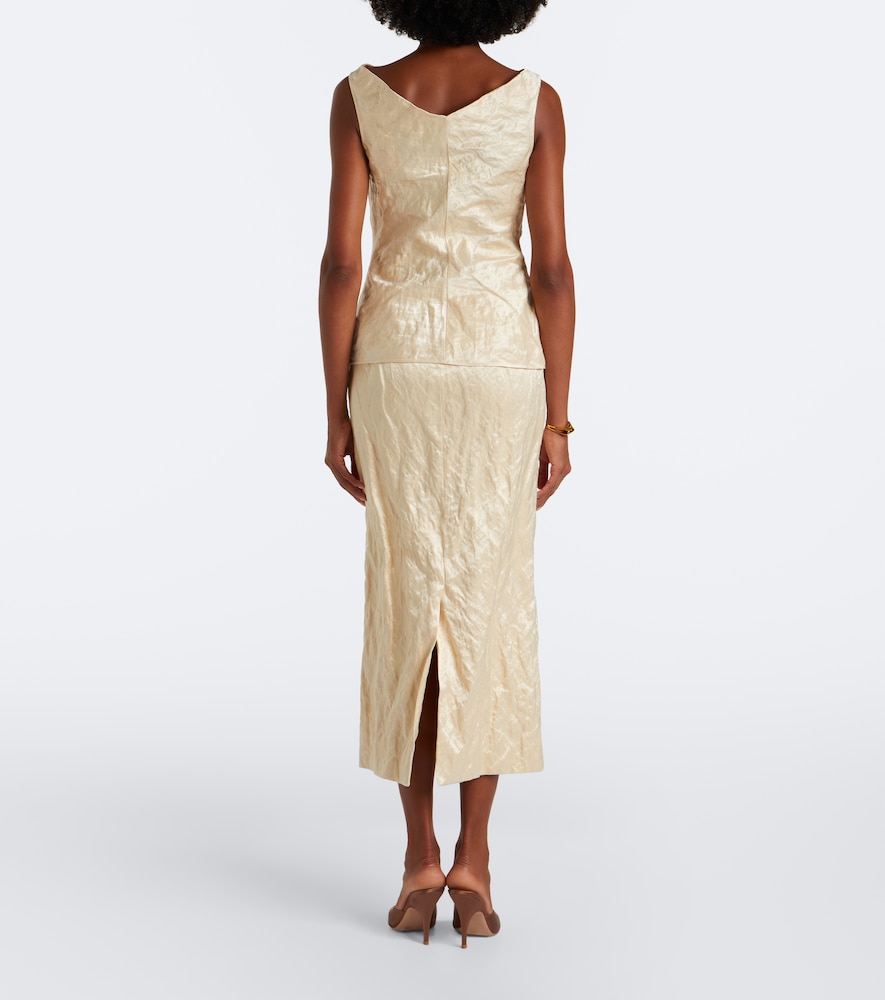 Cotton Blend Midi Skirt