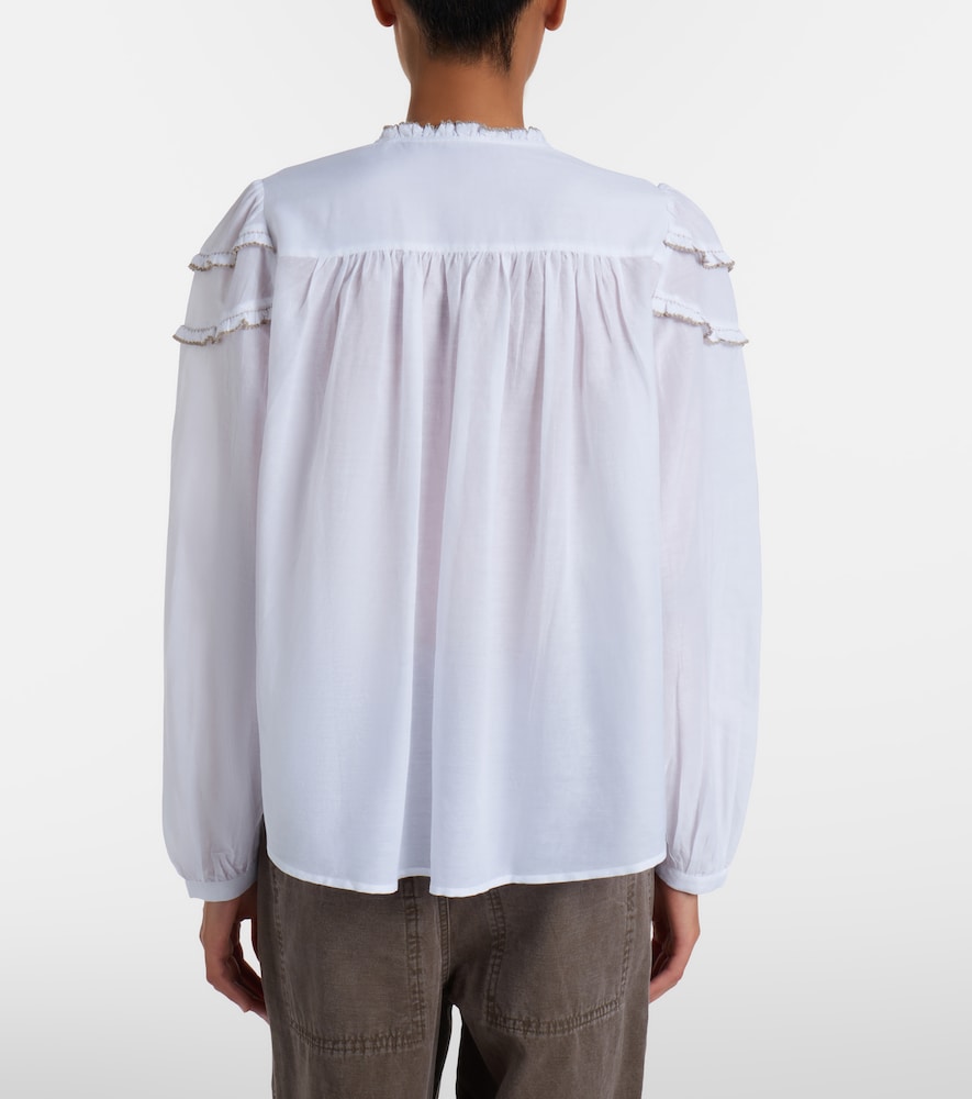 Christa Ruffled Cotton-Blend Blouse