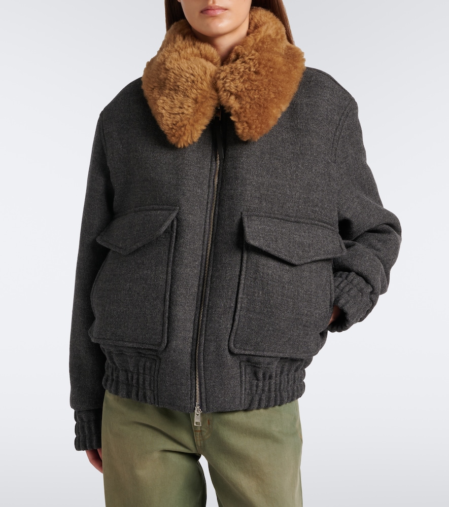 Shearling-Trimmed Virgin Wool Blouson Jacket