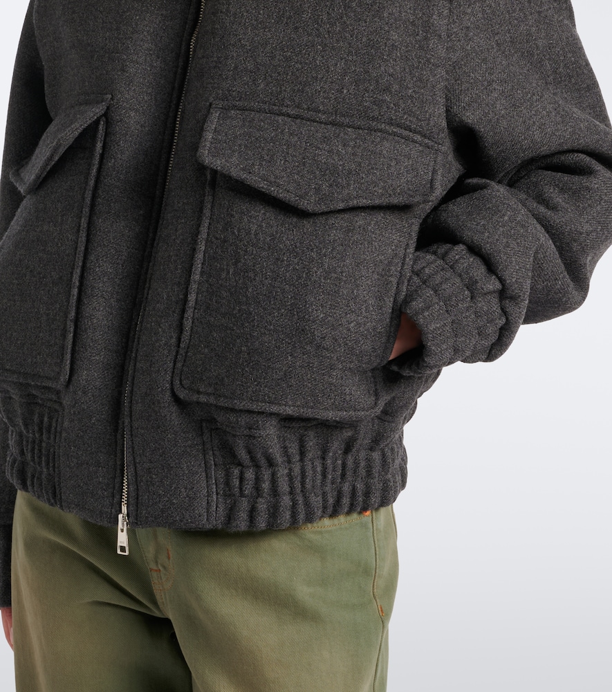 Shearling-Trimmed Virgin Wool Blouson Jacket