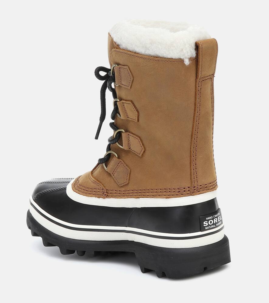 Shop Sorel Caribou Shearling And Nubuck Snow Boots In Brown