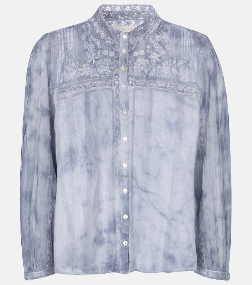 Loveshackfancy Ronda Tiedye Cotton Shirt In Blue ModeSens