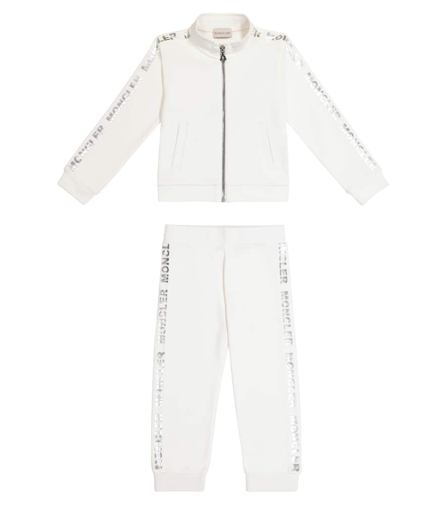 Moncler Logo-trim Tracksuit Set In White