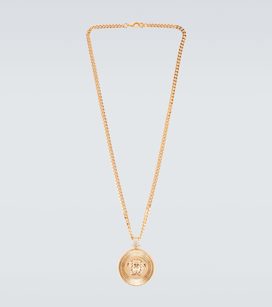 Shop Versace Medusa Biggie Necklace In  Gold