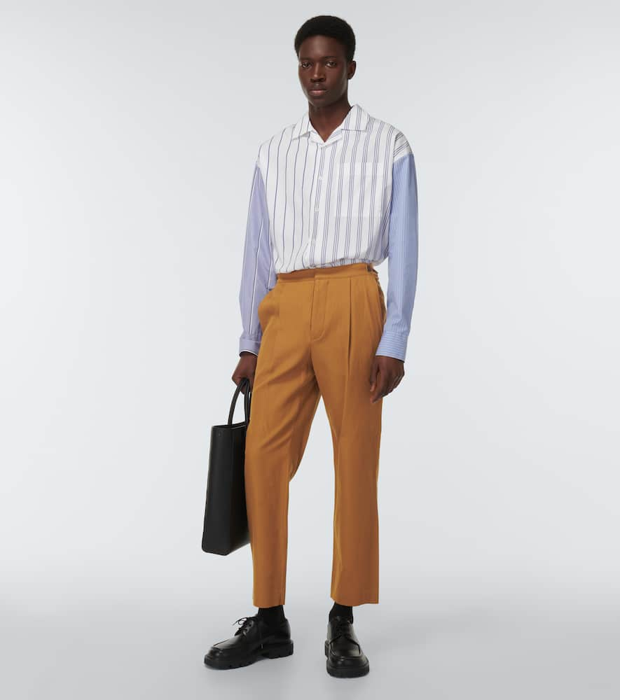 Shop King & Tuckfield Cotton And Linen Pants In Toffee