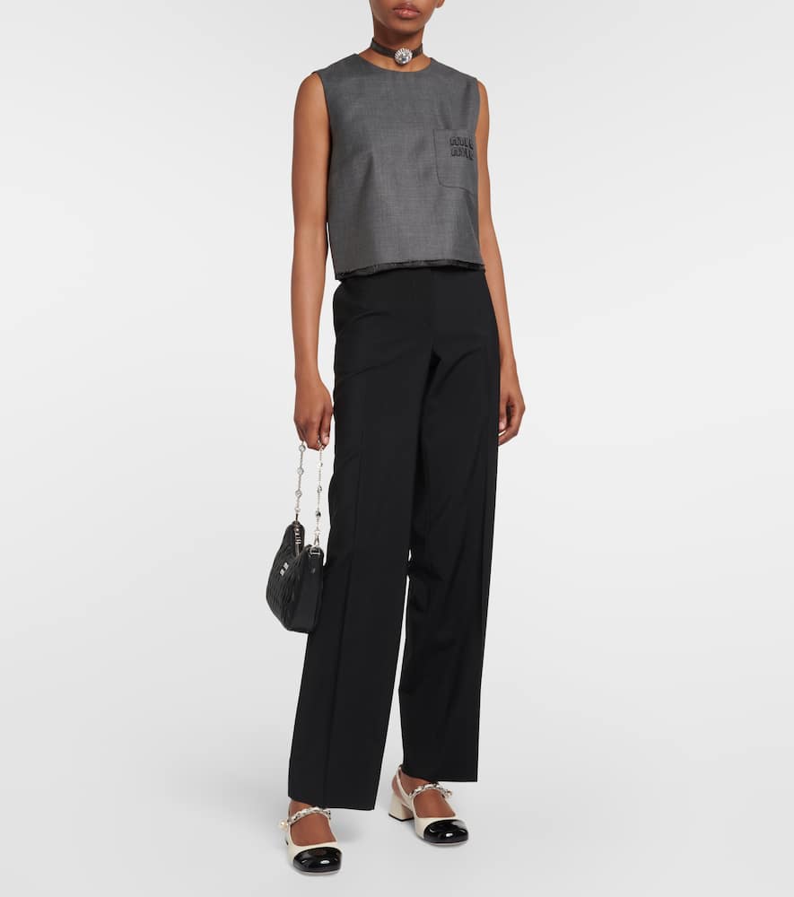 Miu Miu Chain-embellishedt Leather Slingback Pumps In White