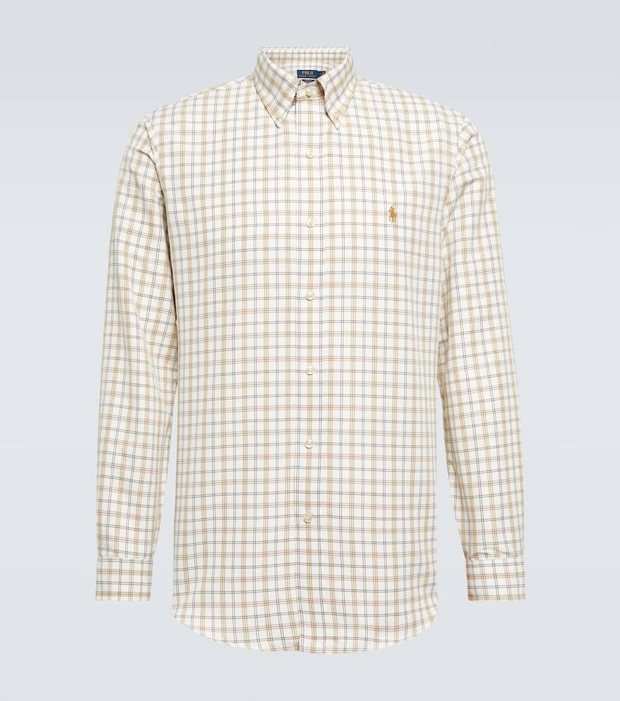 Polo Ralph Lauren Checked Gauze Shirt In 6103 White/khaki Multi