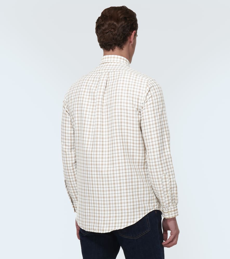 Polo Ralph Lauren Checked Gauze Shirt In 6103 White/khaki Multi