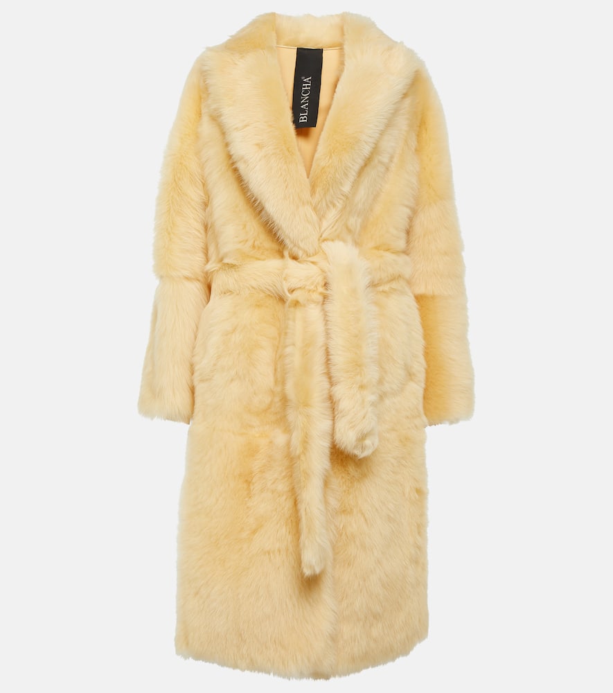 Shearling wrap coat