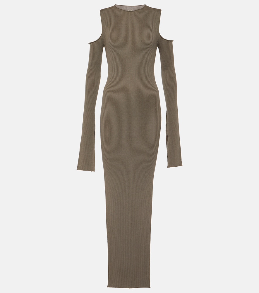 Rick Owens Women's Neutrals Cutout Wool Maxi Dress UK Size 14 - Mytheresa