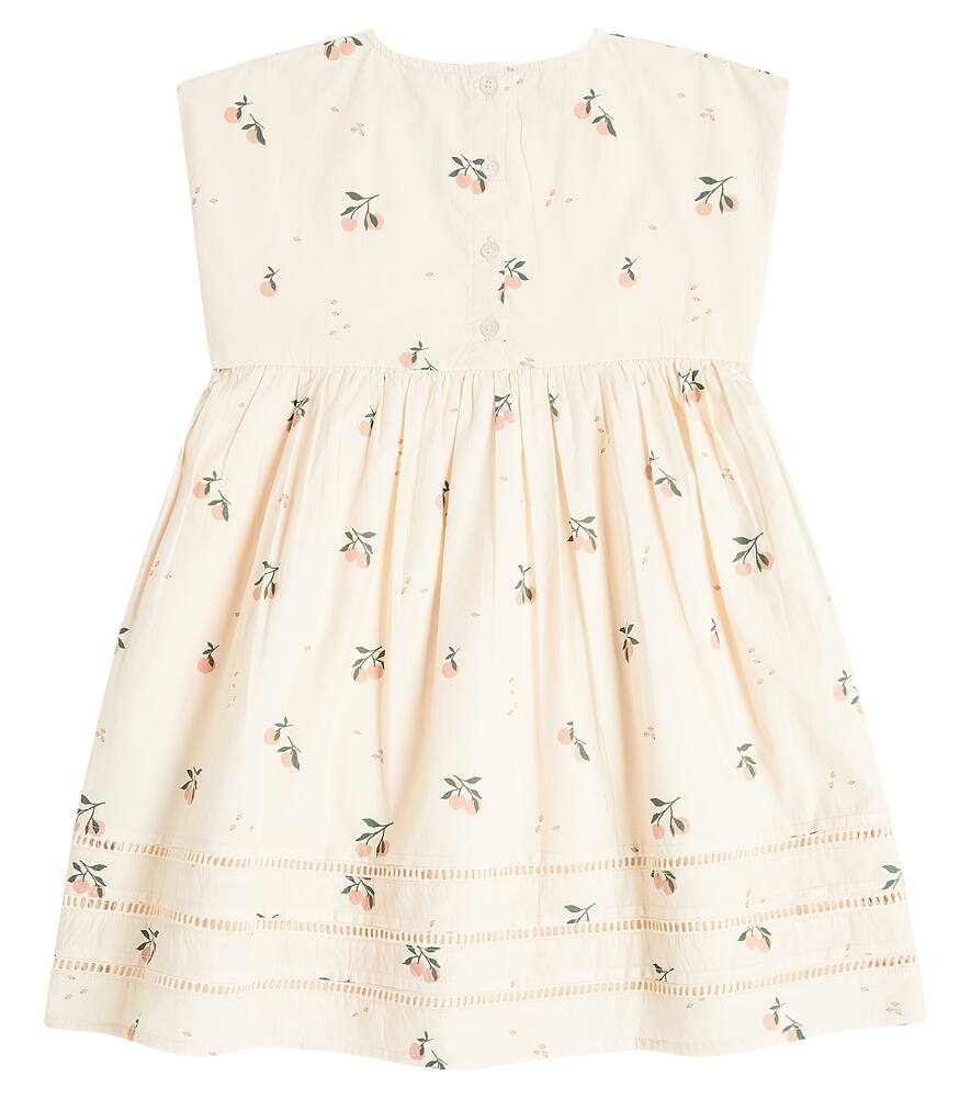 Shop Liewood Gudrun Floral Cotton Poplin Dress In Beige