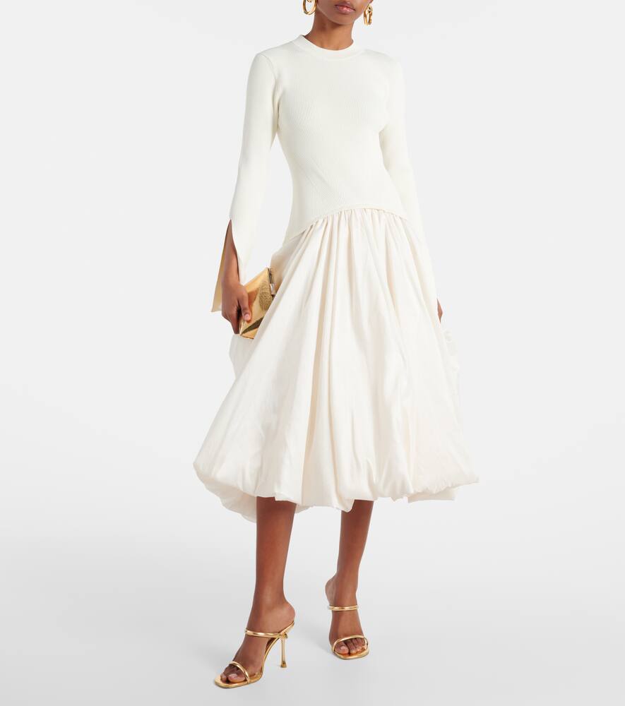 Simkhai Kenlie Taffeta-trimmed Midi Dress In Ivory