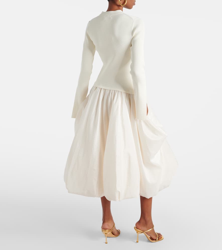 Simkhai Kenlie Taffeta-trimmed Midi Dress In Ivory