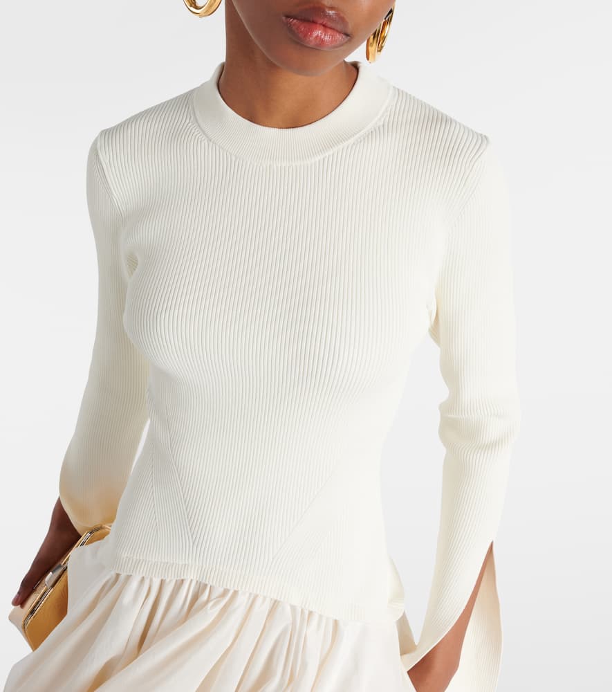 Simkhai Kenlie Taffeta-trimmed Midi Dress In Ivory