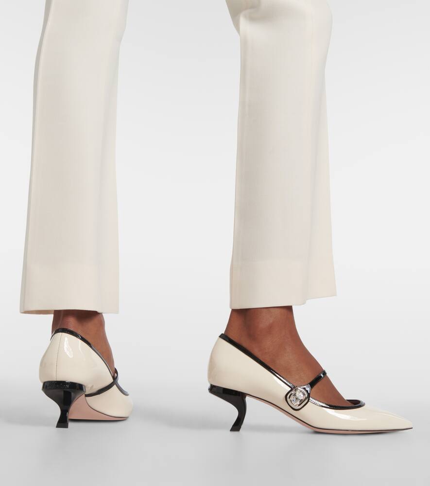 Roger Vivier Virgule Babies 55 Patent Leather Mary Jane Shoes In White