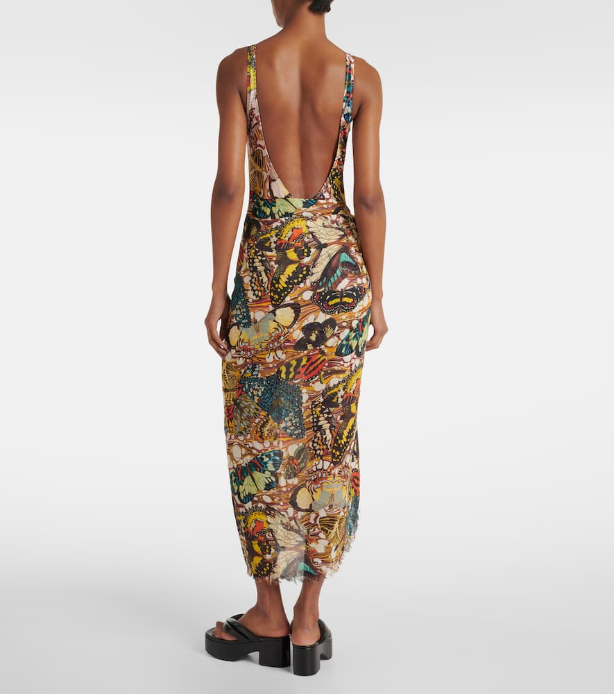 Shop Jean Paul Gaultier Papillon Printed Beach Cover-up In Multicoloured