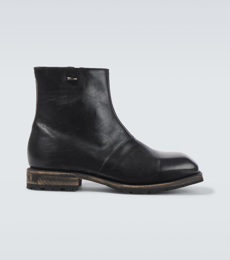 Our Legacy Engine Boot Ankle Boots In Black Leather In Black