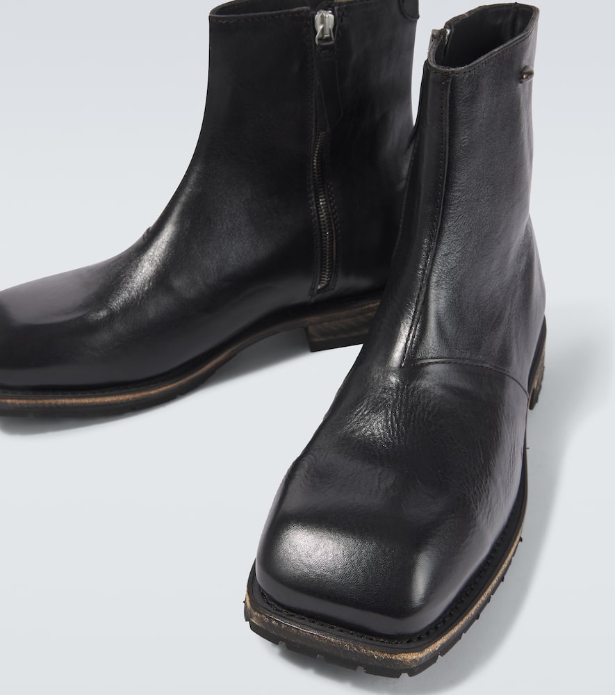 Our Legacy Engine Boot Ankle Boots In Black Leather In Black