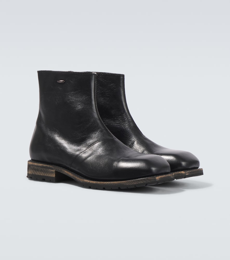 Our Legacy Engine Boot Ankle Boots In Black Leather In Black