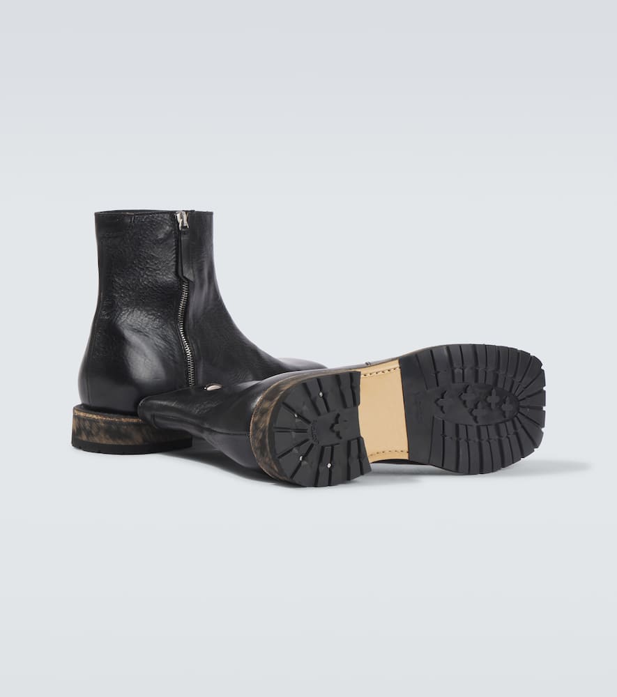 Our Legacy Engine Boot Ankle Boots In Black Leather In Black