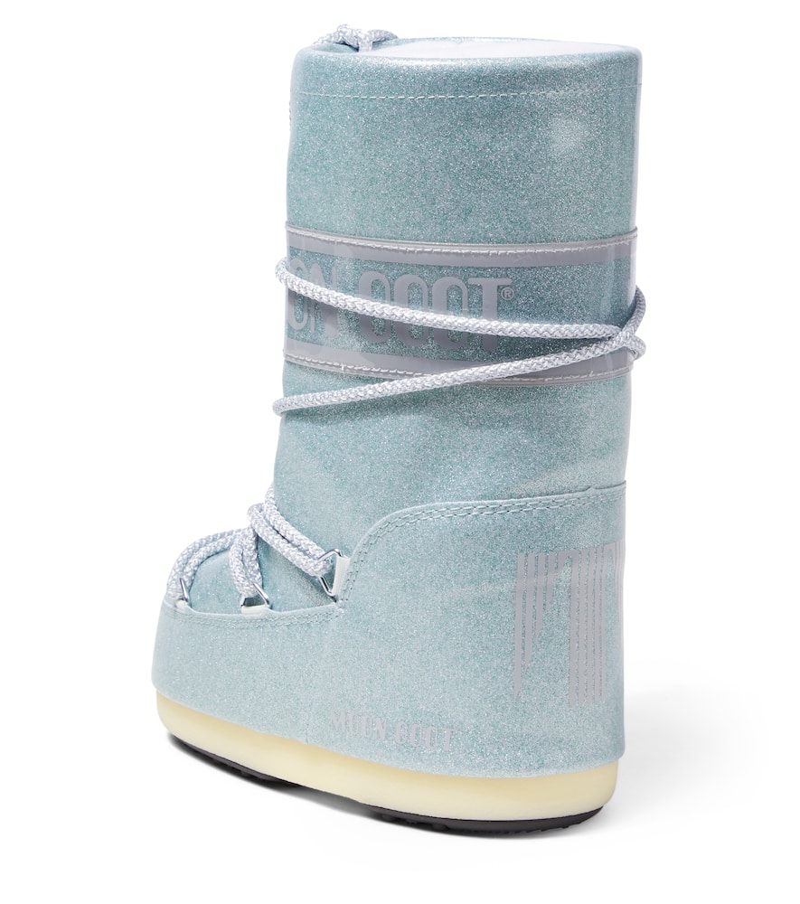 Moon Boot Icon Glitter Snow Boots In Blue