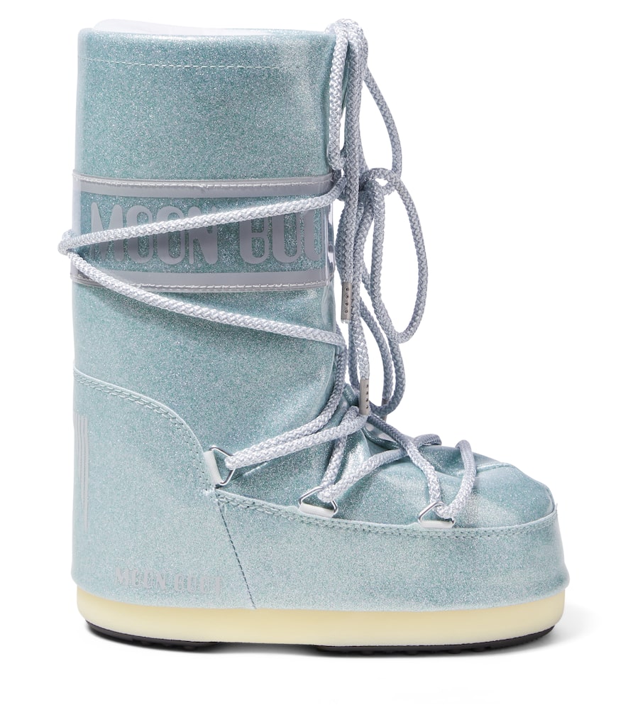 Moon Boot Icon Glitter Snow Boots In Blue