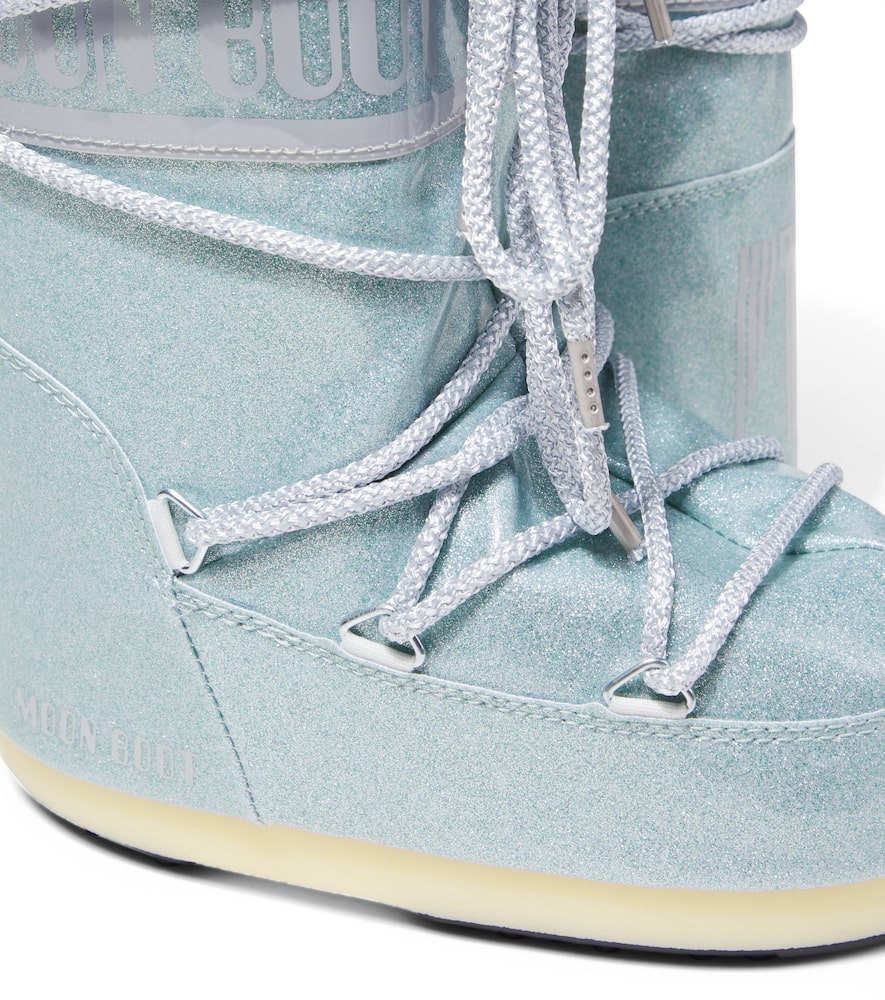 Moon Boot Icon Glitter Snow Boots In Blue