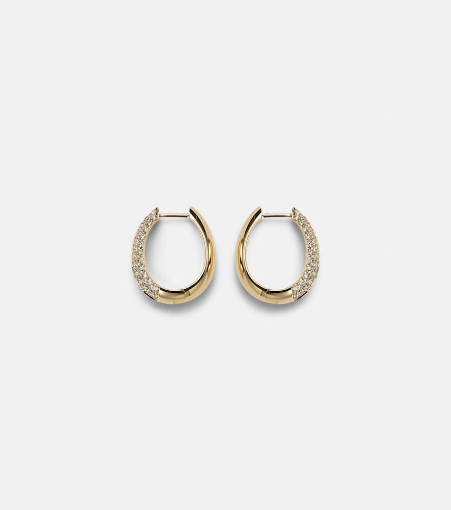 Anita Ko 18kt Gold Reversible Hoop Earrings With Diamonds In Gold