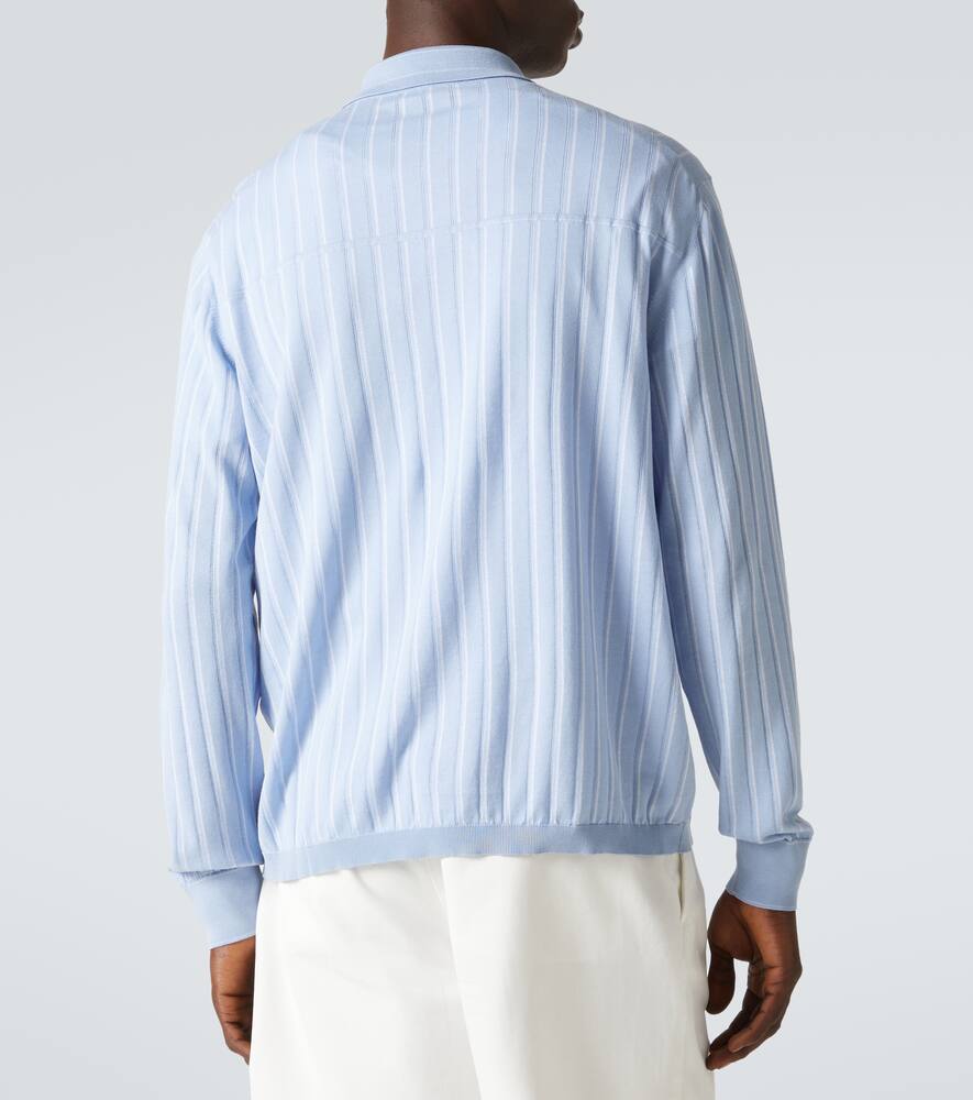 Brioni Cotton, Silk And Linen Cardigan In Blue