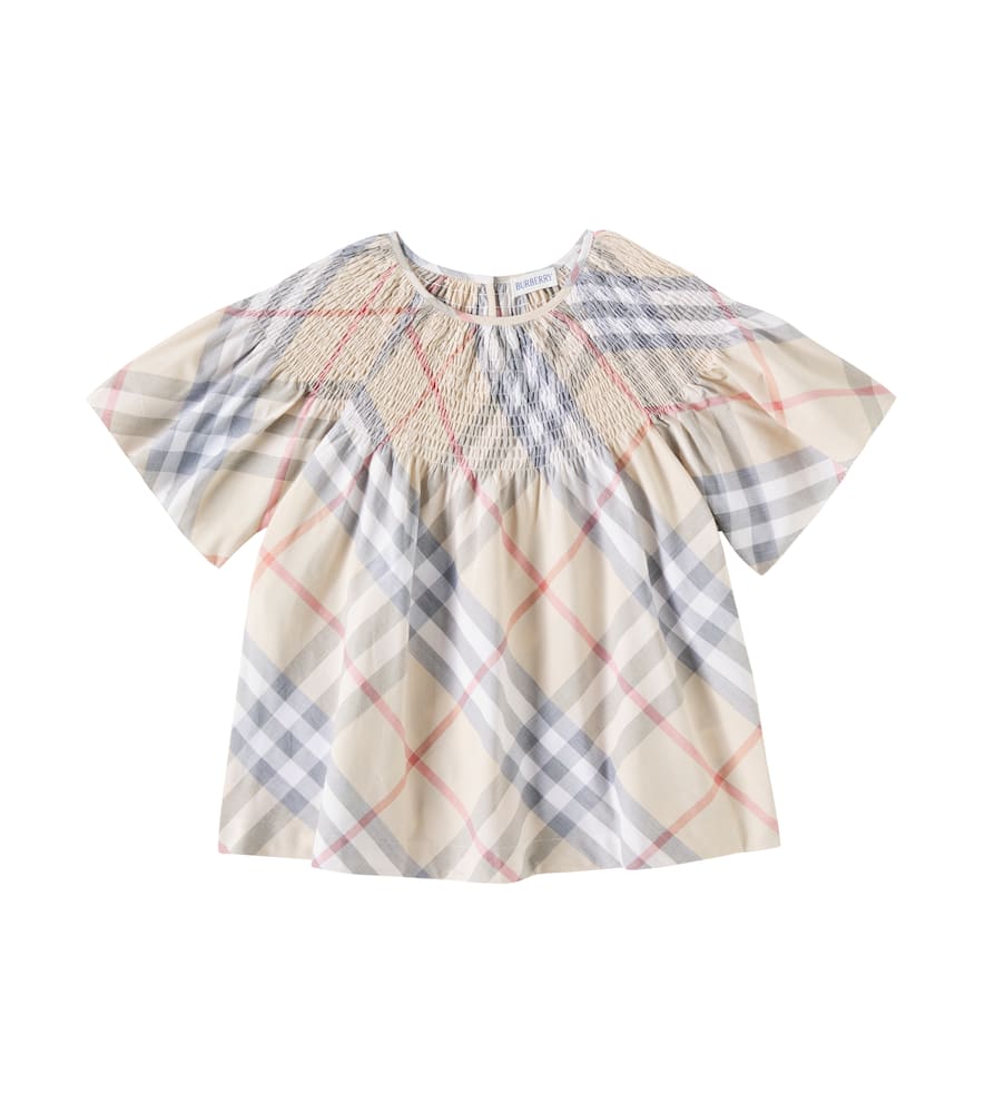 Burberry Kg5 Cali Checked Cotton Top In Beige
