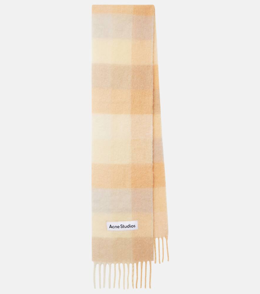 Acne Studios Checked alpaca, wool, and mohair-blend scarf