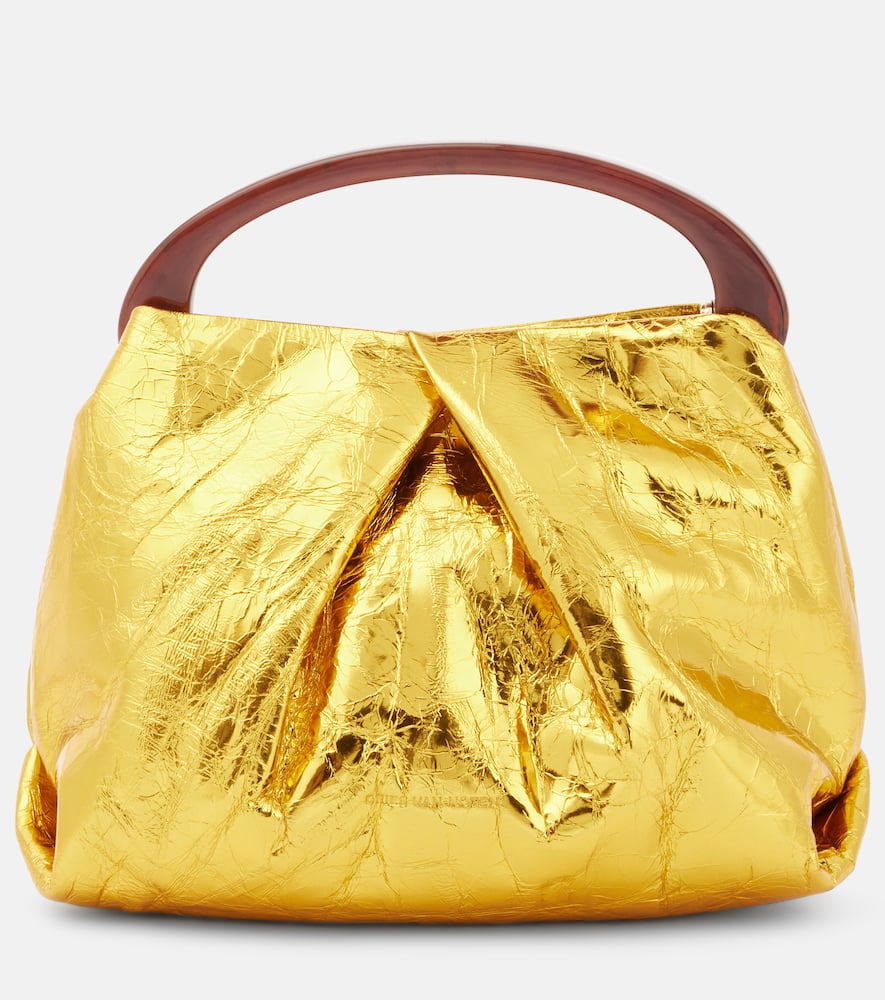 Dries Van Noten Mini metallic leather tote bag
