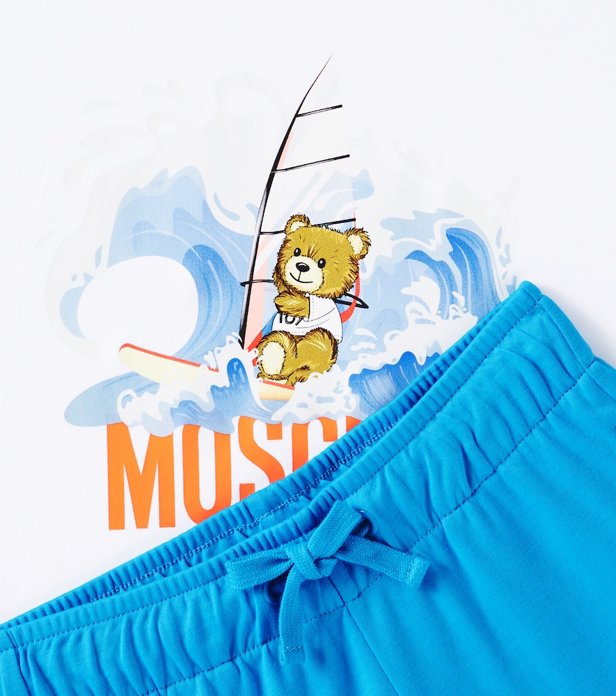 MOSCHINO TEDDY BEAR COTTON T-SHIRT AND SWEATPANTS SET