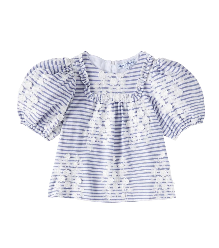 Tartine Et Chocolat Cotton-blend Top In Blue