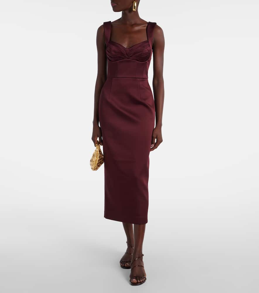 Rebecca Vallance Merlot Strap Midi Dress In Burgundy