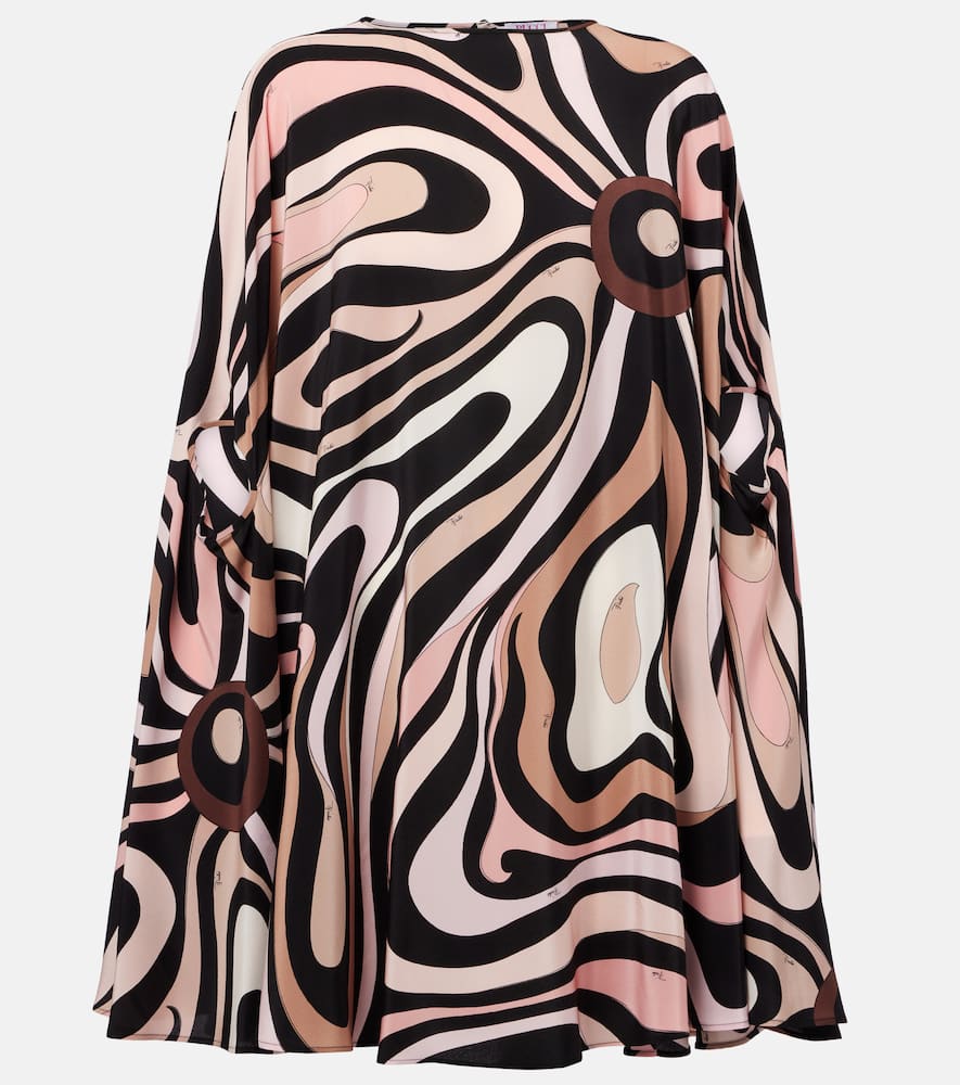 Pucci Abstract Pattern Silk Shirt With Long Sleeves In Beige