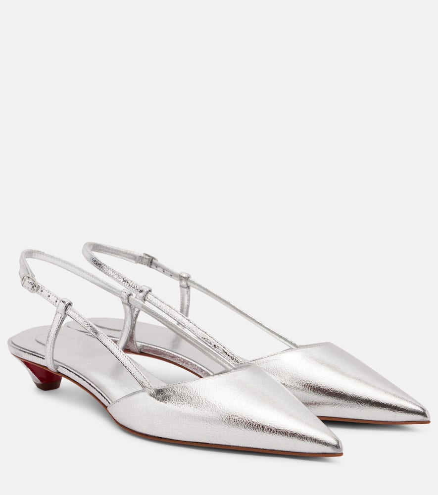 Christian Louboutin Miss Z Slingina 25 Slingback Pumps In Silver