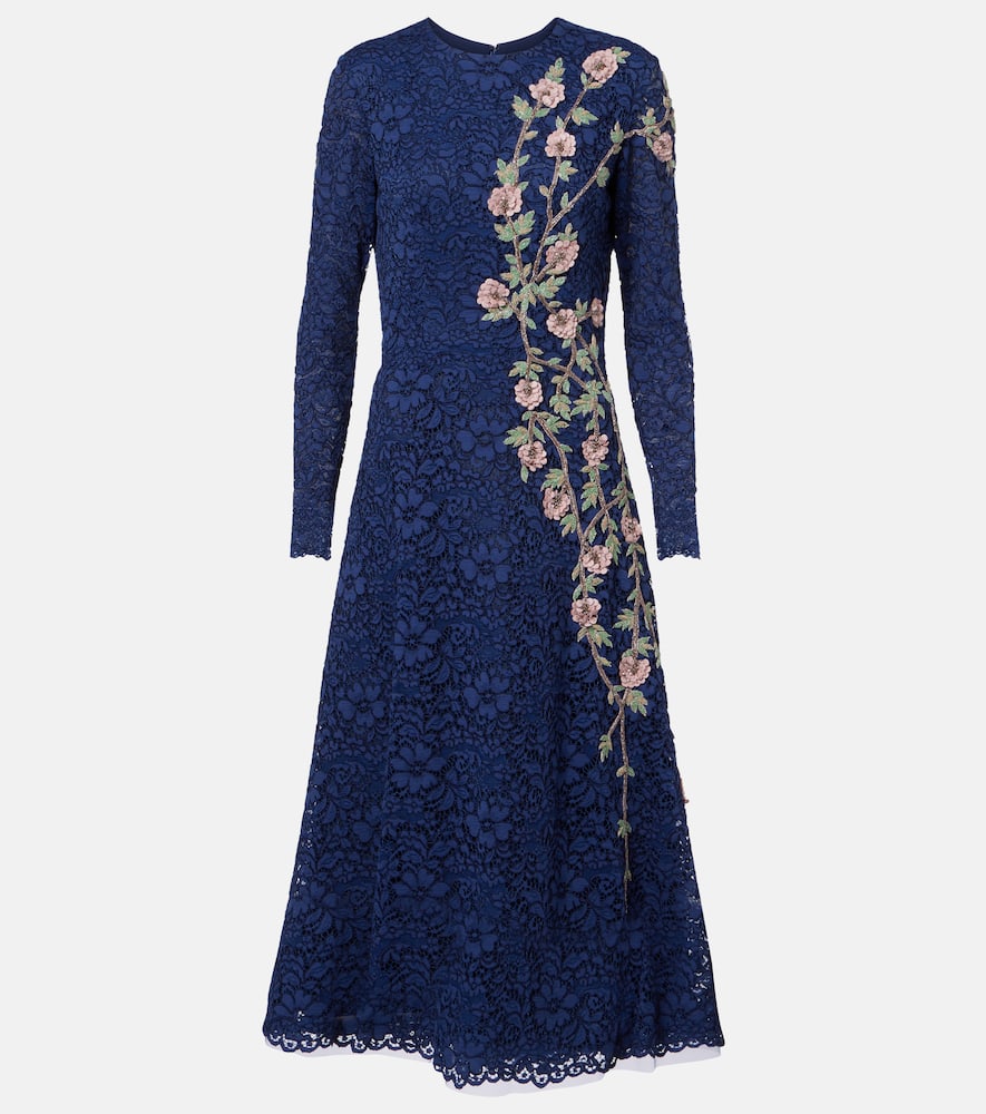 Costarellos Marlena Embellished Lace Cocktail Dress In Blue