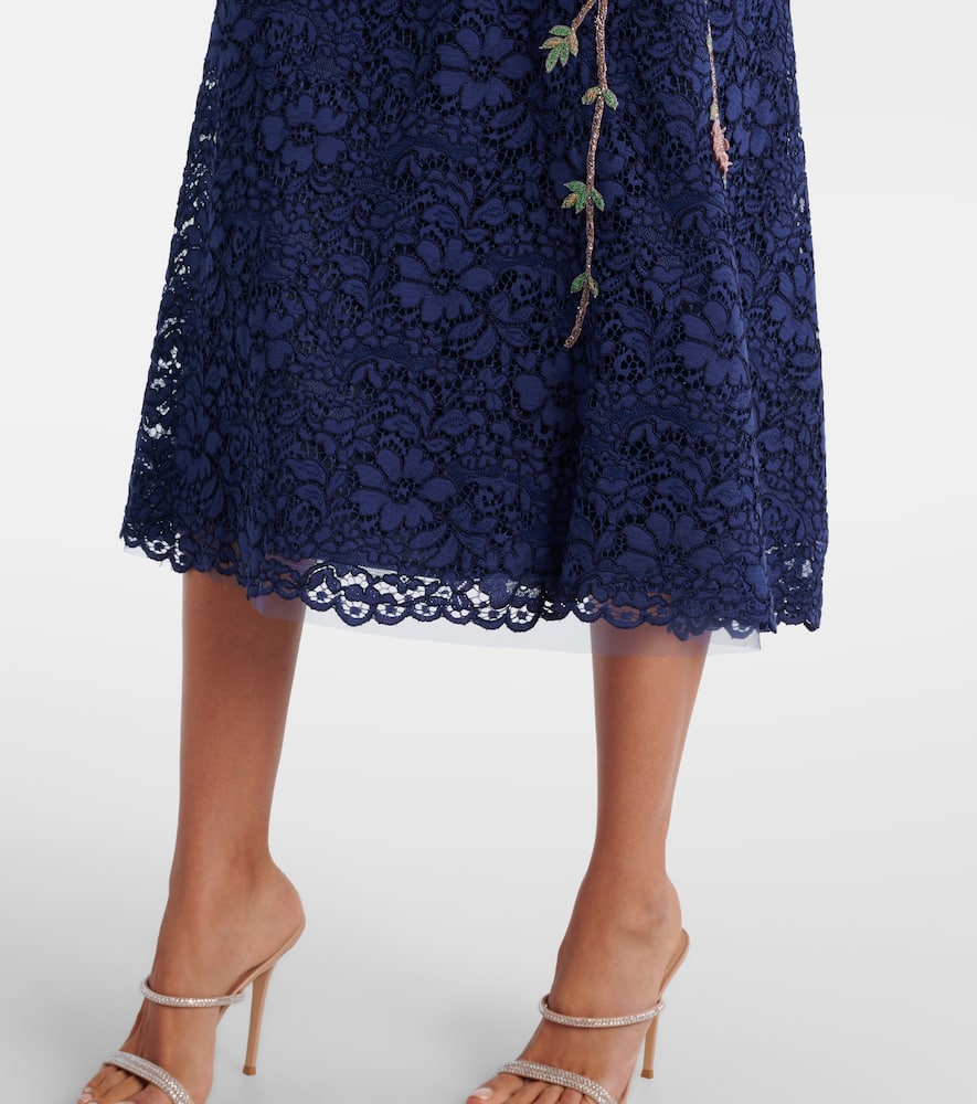 Costarellos Marlena Embellished Lace Cocktail Dress In Blue