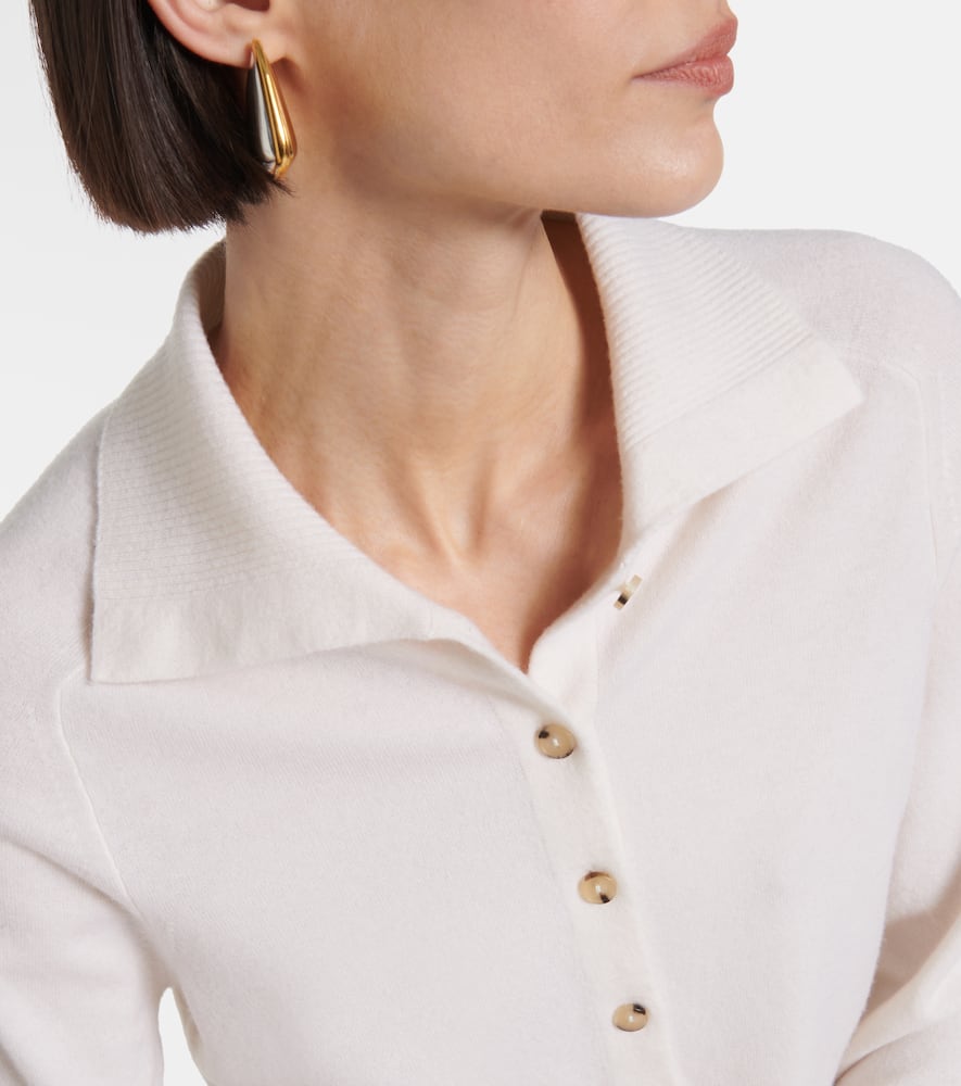 Vince Cashmere-wool Polo Cardigan In White