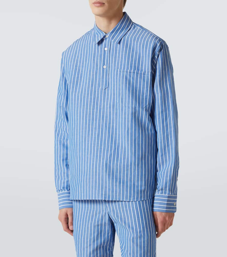 Orlebar Brown Striped Linen And Cotton Shirt In Gold
