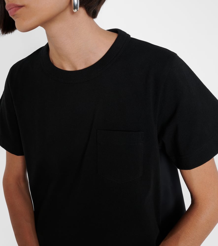Sacai Ruffled Cotton Minidress In Black