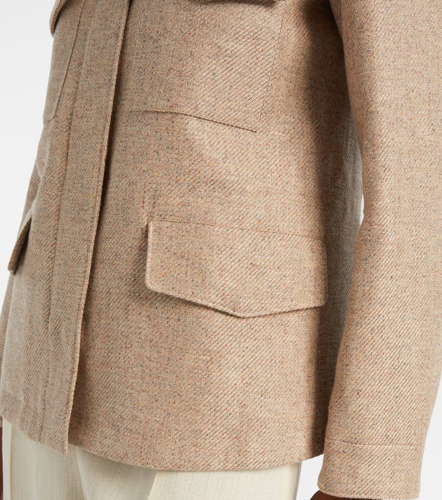 Loro Piana Traveller Mini Linen And Cotton Jacket In Brown