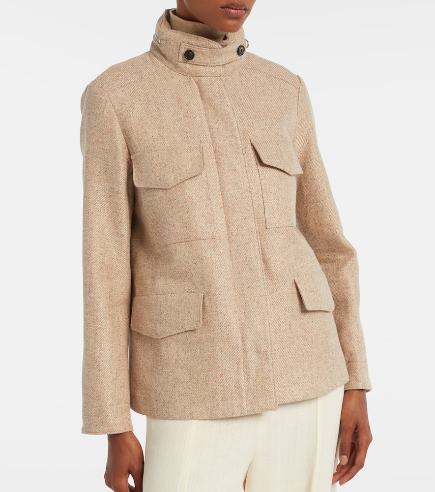 Loro Piana Traveller Mini Linen And Cotton Jacket In Brown