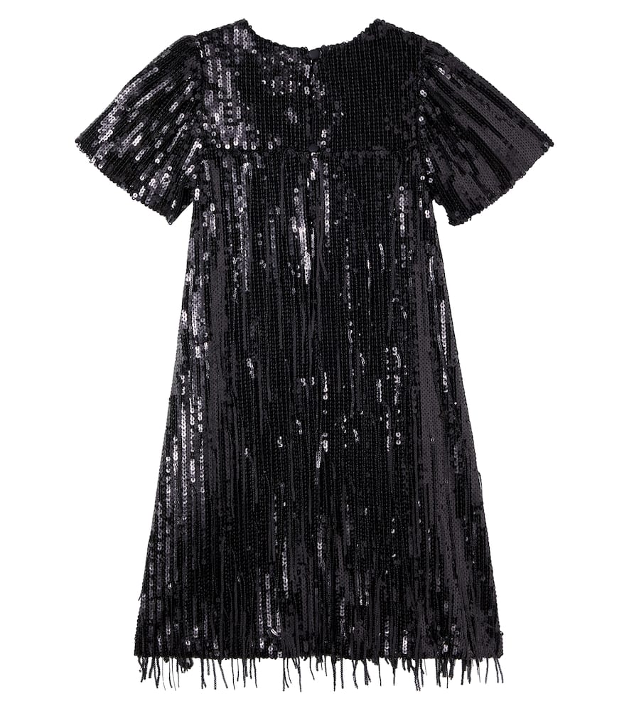 Patachou Bow-detail Sequined Dress In Black